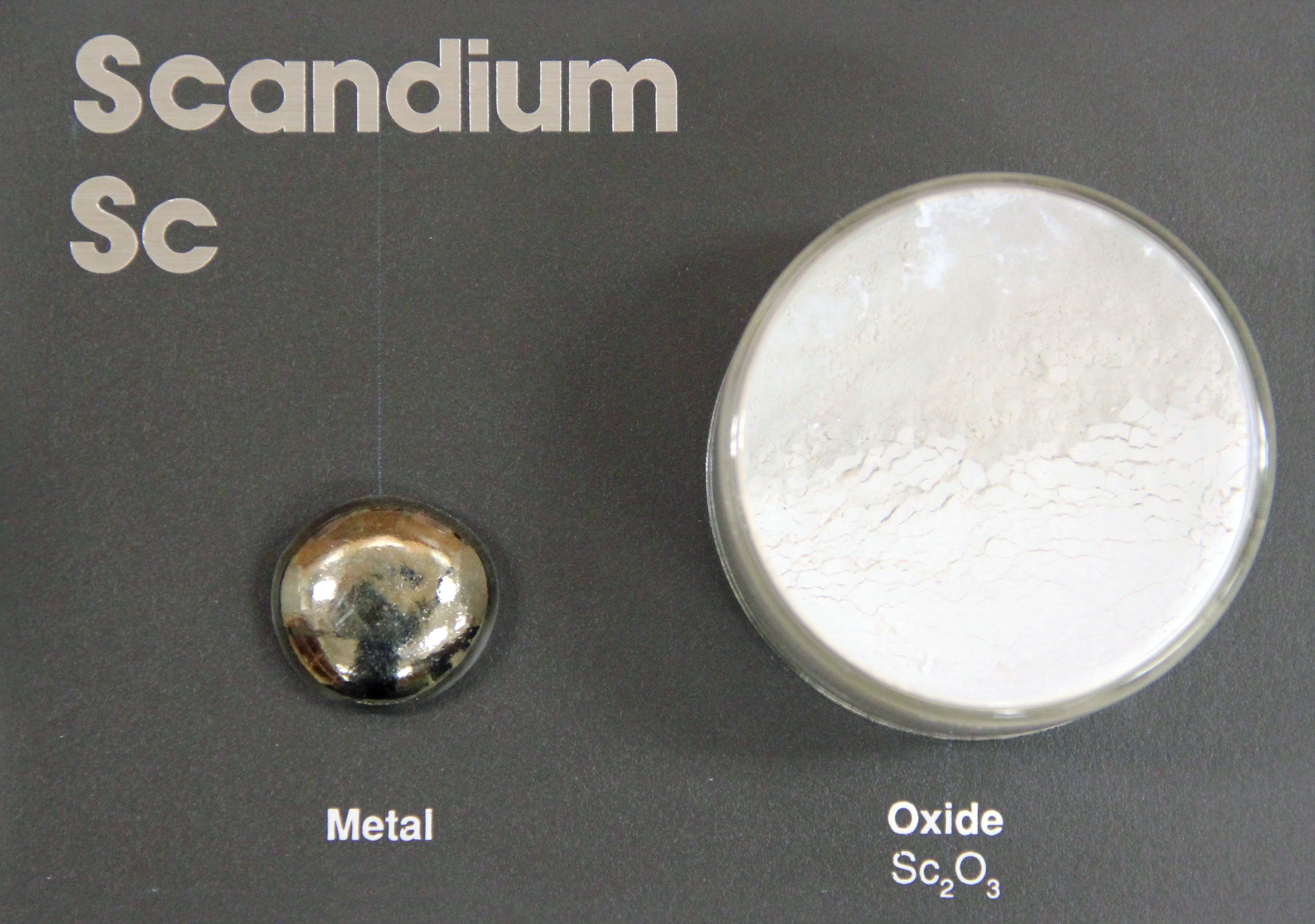 Scandium metal and oxide